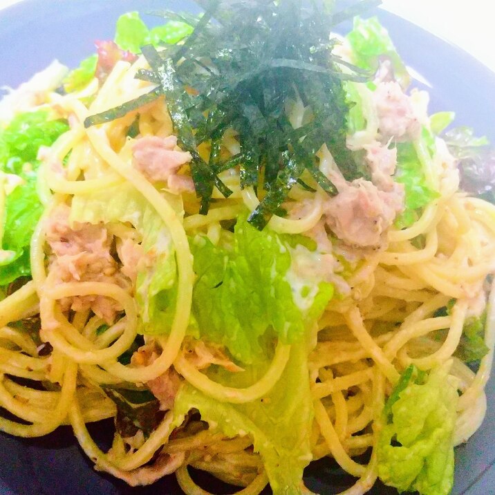 ツナとレタスのごまマヨ冷パスタ